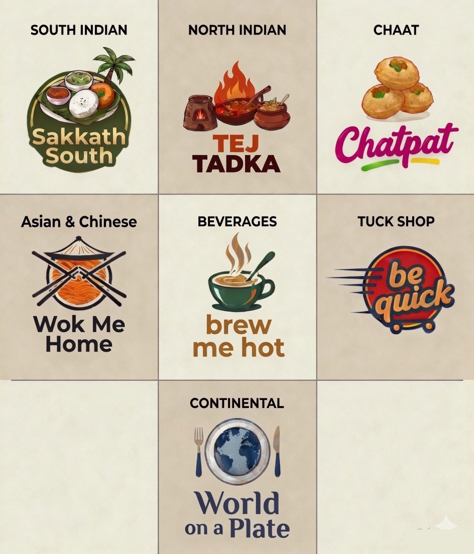 The seven private labels of Glaze: Sakkath South, Tej Tadka, Chatpat, Wok Me Home, Brew Me Hot, Be Quick, World on a Plate